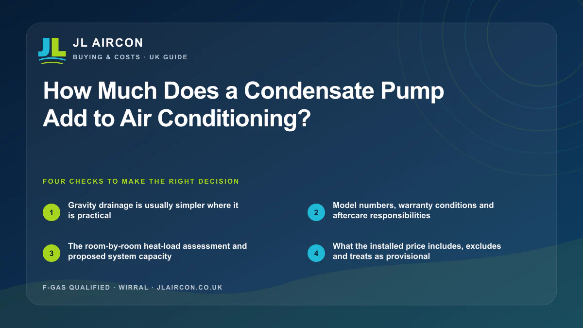 How Much Does a Condensate Pump Add to Air Conditioning: four evidence checks from JL Aircon