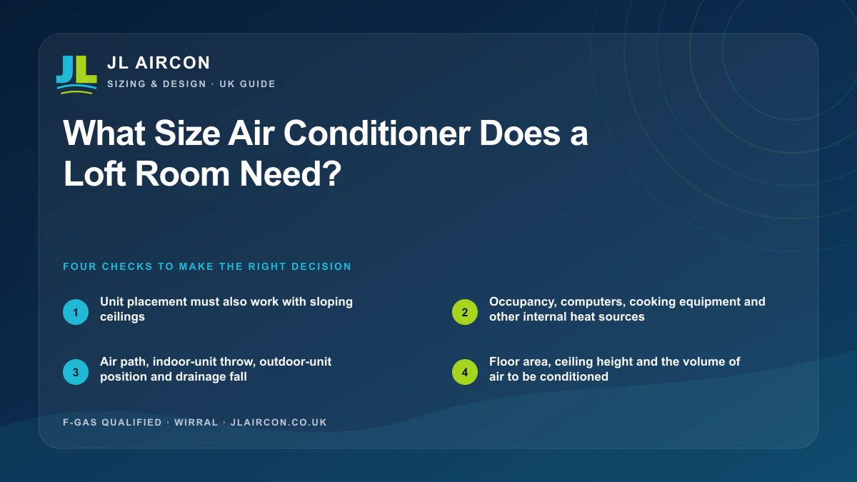 What Size Air Conditioner Does a Loft Room Need: four evidence checks from JL Aircon