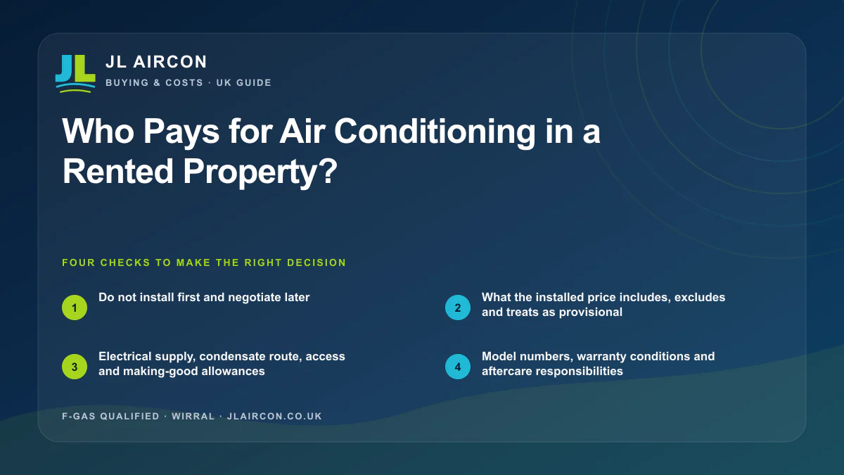 Who Pays for Air Conditioning in a Rented Property: four evidence checks from JL Aircon
